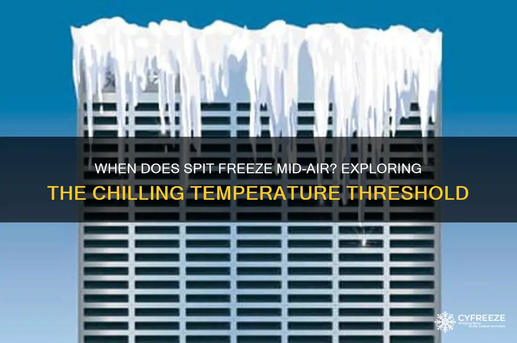 what temperature does spit freeze before it hits the ground