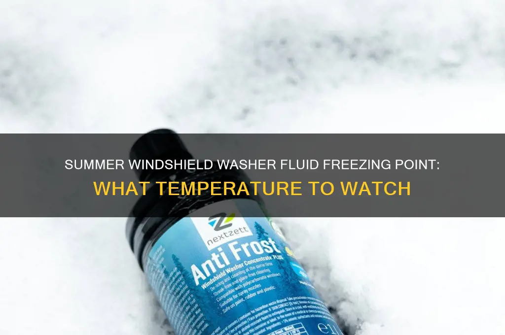 what temperature does summer windshield washer fluid freeze