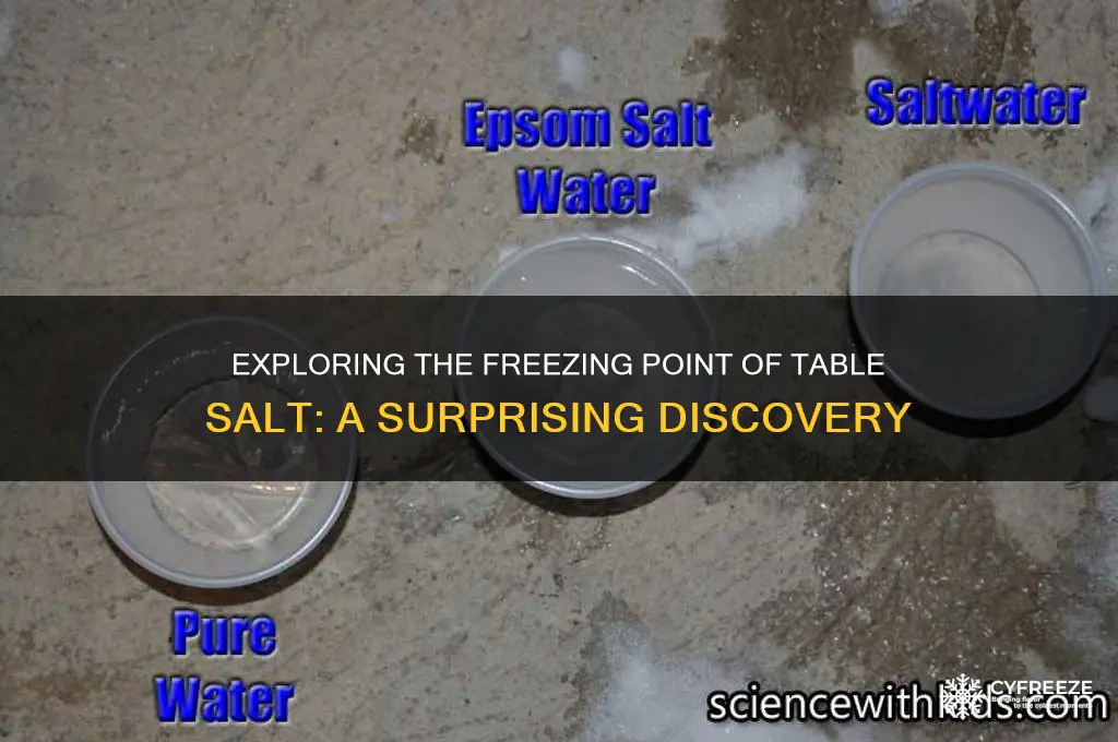what temperature does table salt freeze