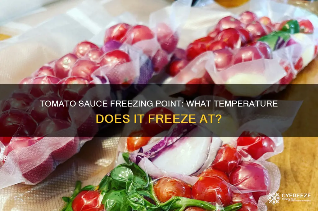 what temperature does tomato sauce freeze at