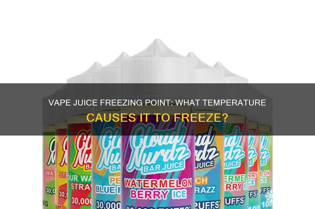 what temperature does vape juice freeze