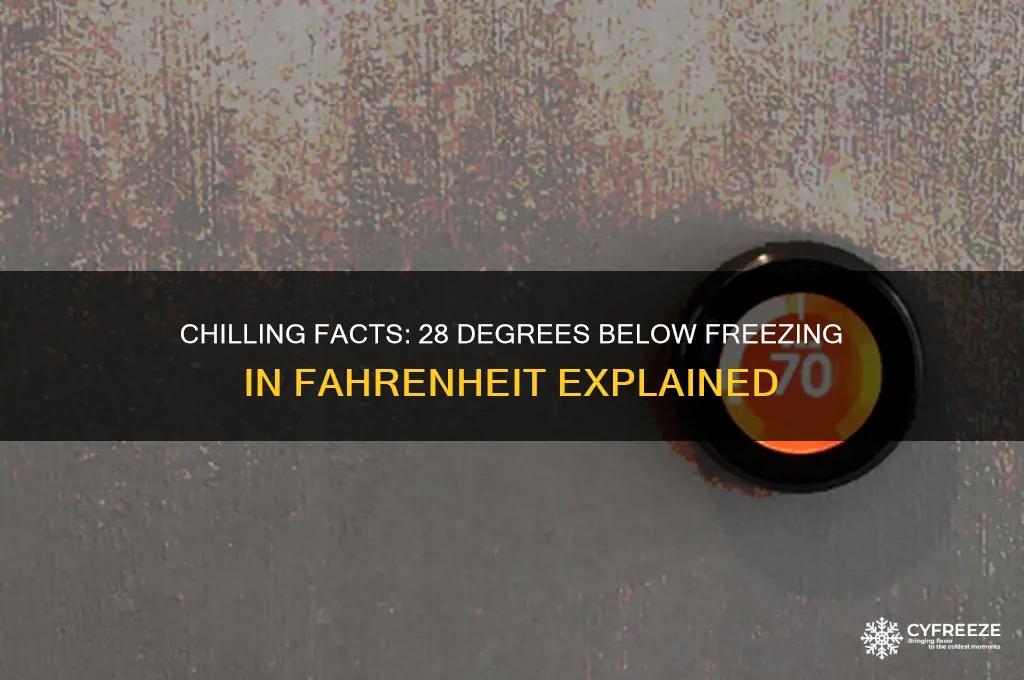 what temperature in fahrenheit is 28 degrees below freezing