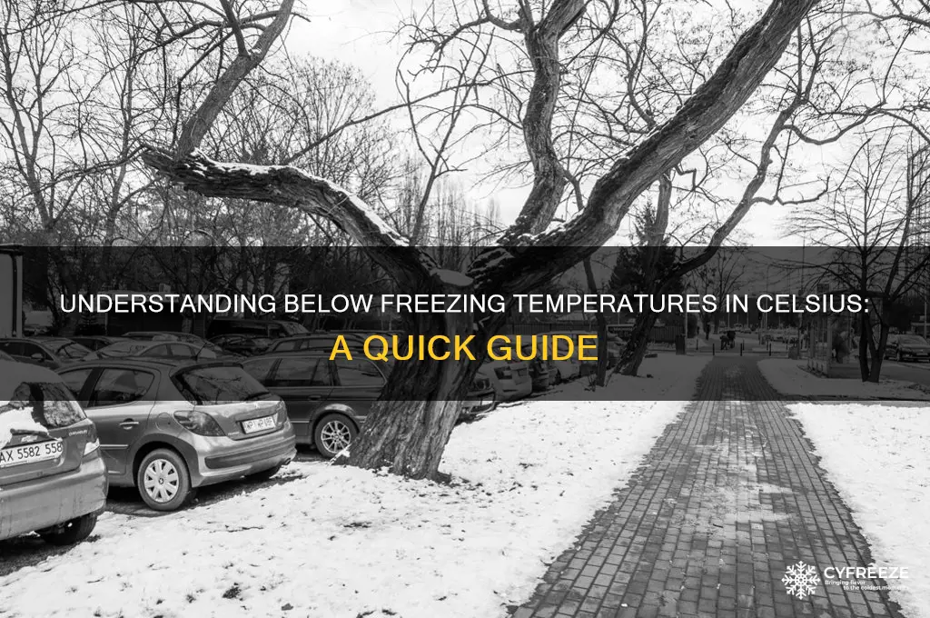 what temperature is below freezing in celsius