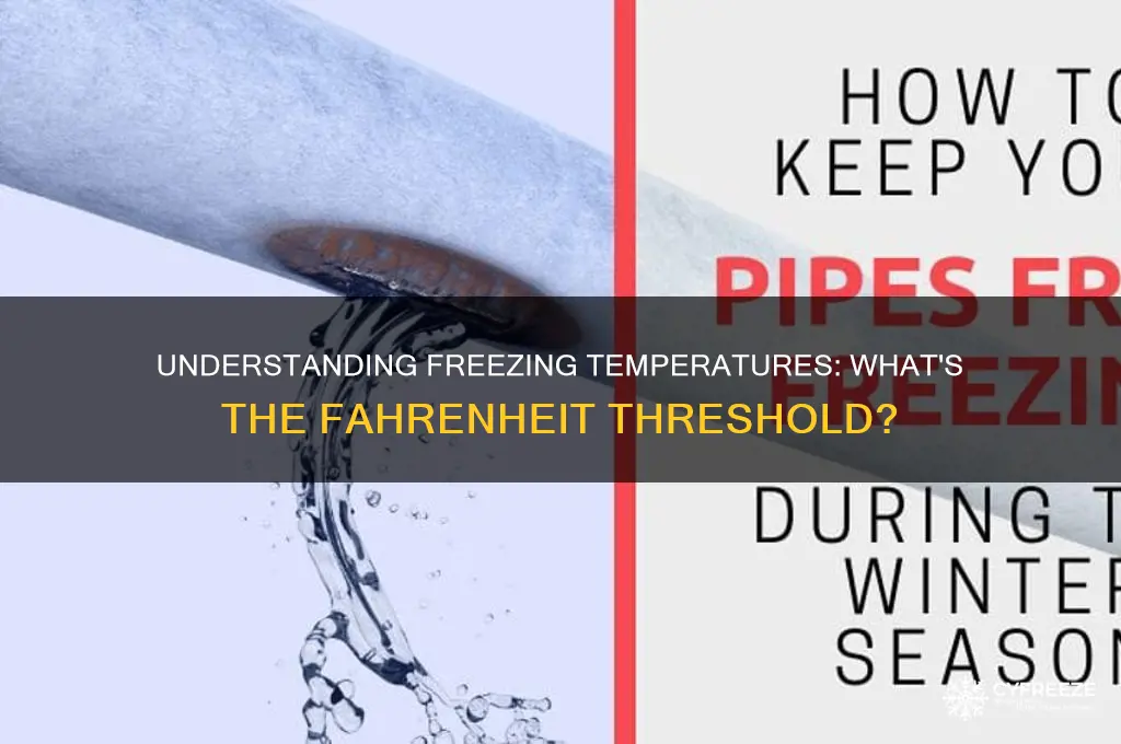 what temperature is considered freezing in fahrenheit