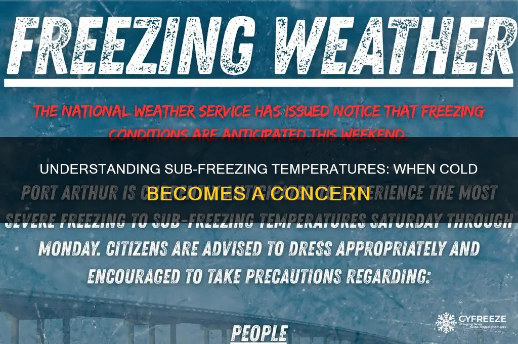 what temperature is considered sub freezing