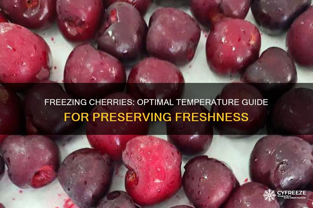 what temperature is freezing for cherries