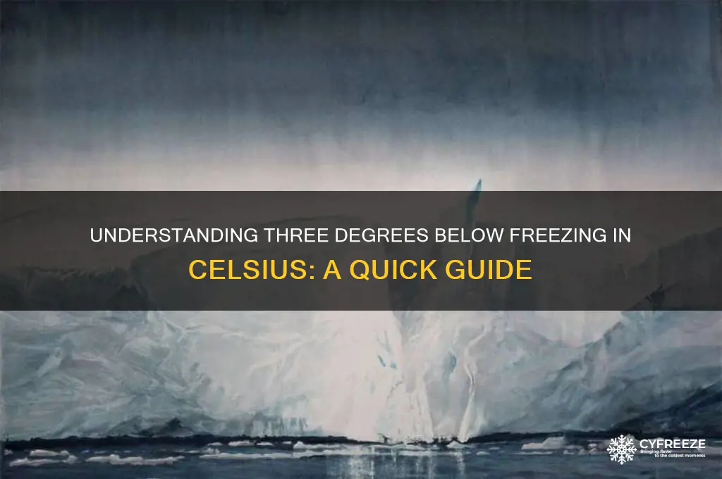 what temperature is three degrees below freezing in celsius