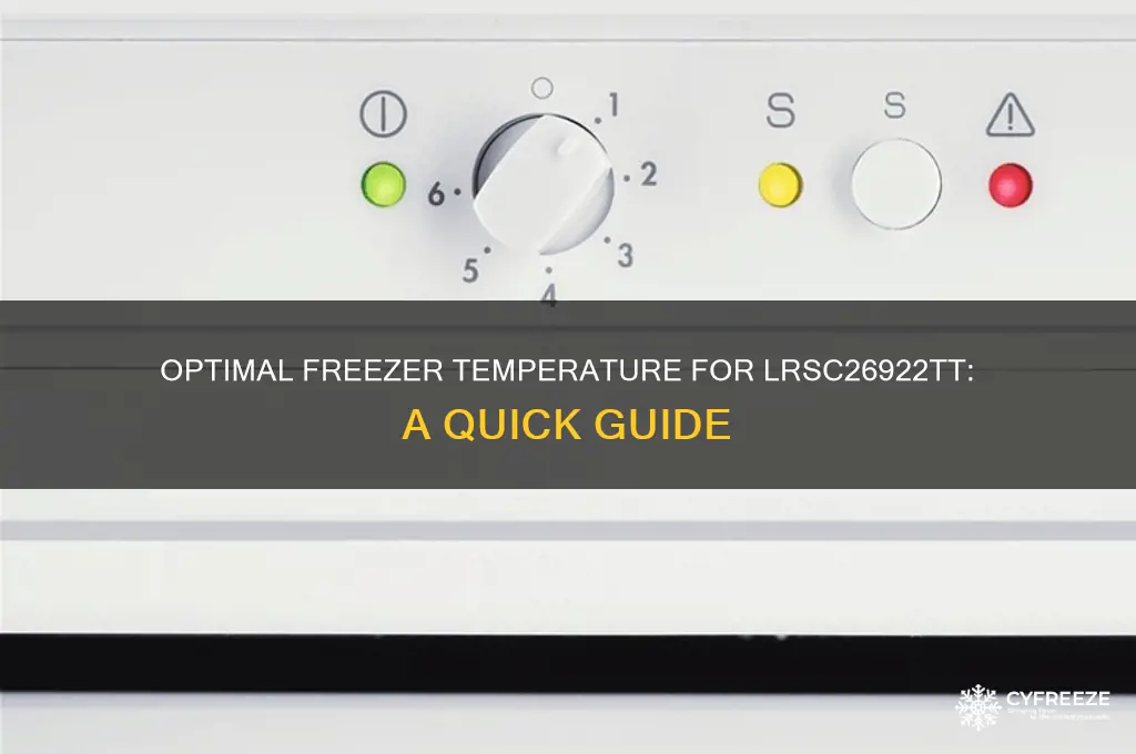 what temperature to set the freezer for serial number lrsc26922tt