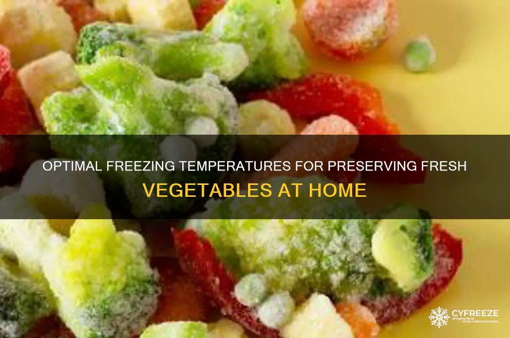 what temperature vegetables freeze