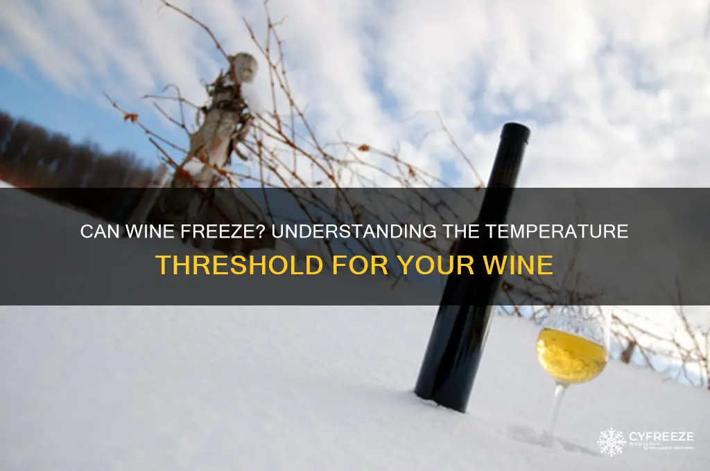 what temperature wine can freez