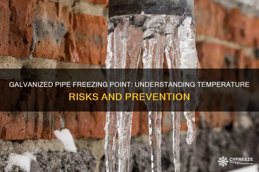 what temperature would a galvanized pipe freeze