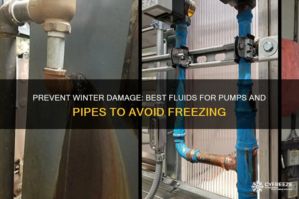 what to use in pumps and pipes not to freeze