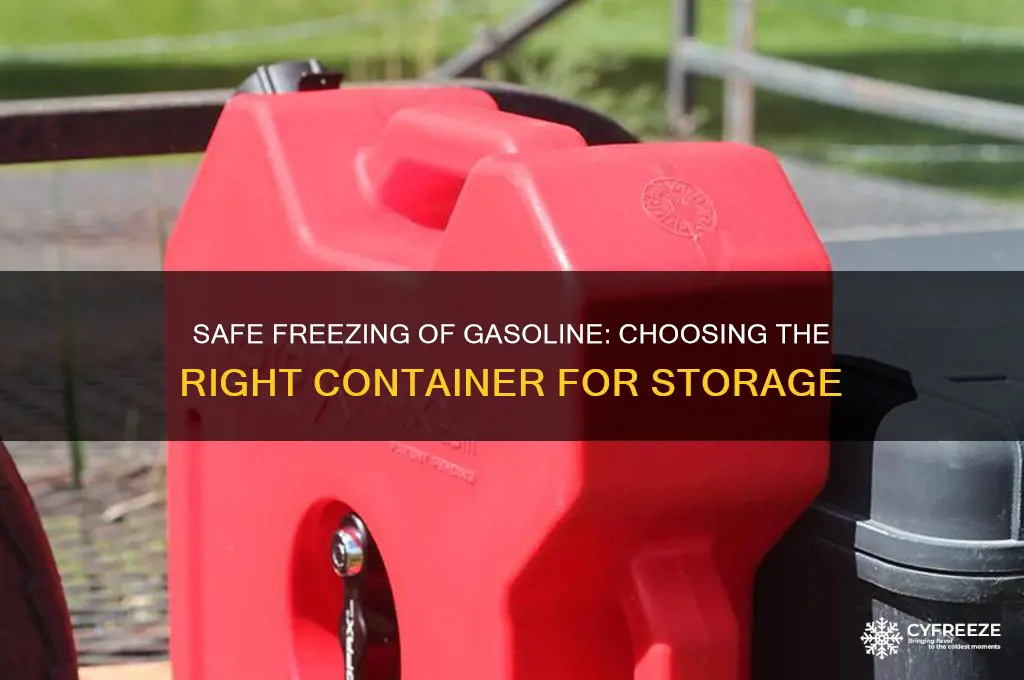 what type of container used to freeze gasoline