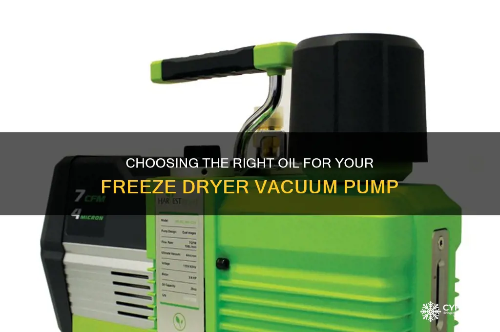 what type oil is used in a freeze dryer pump