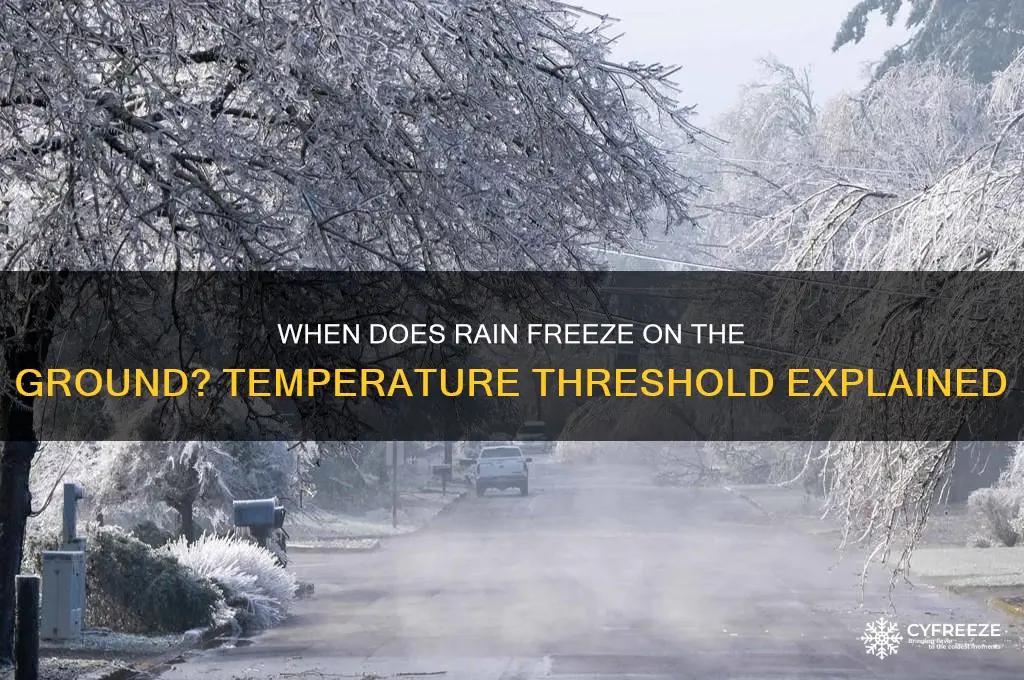 what what temperature would rain on the ground freeze