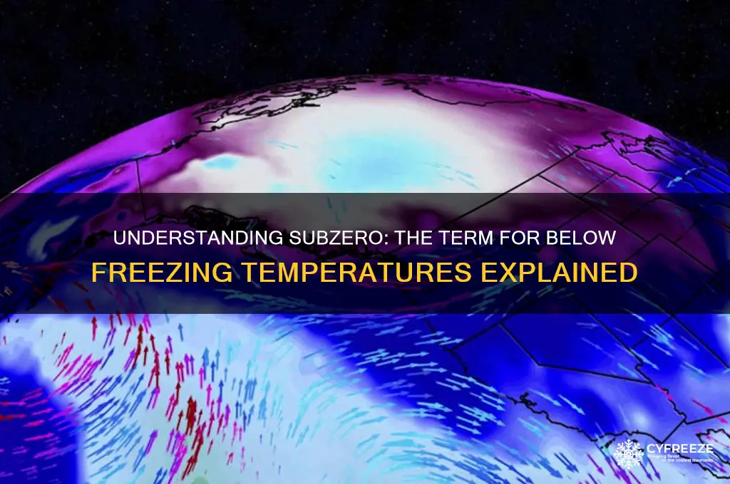 what word means below freezing temperatures