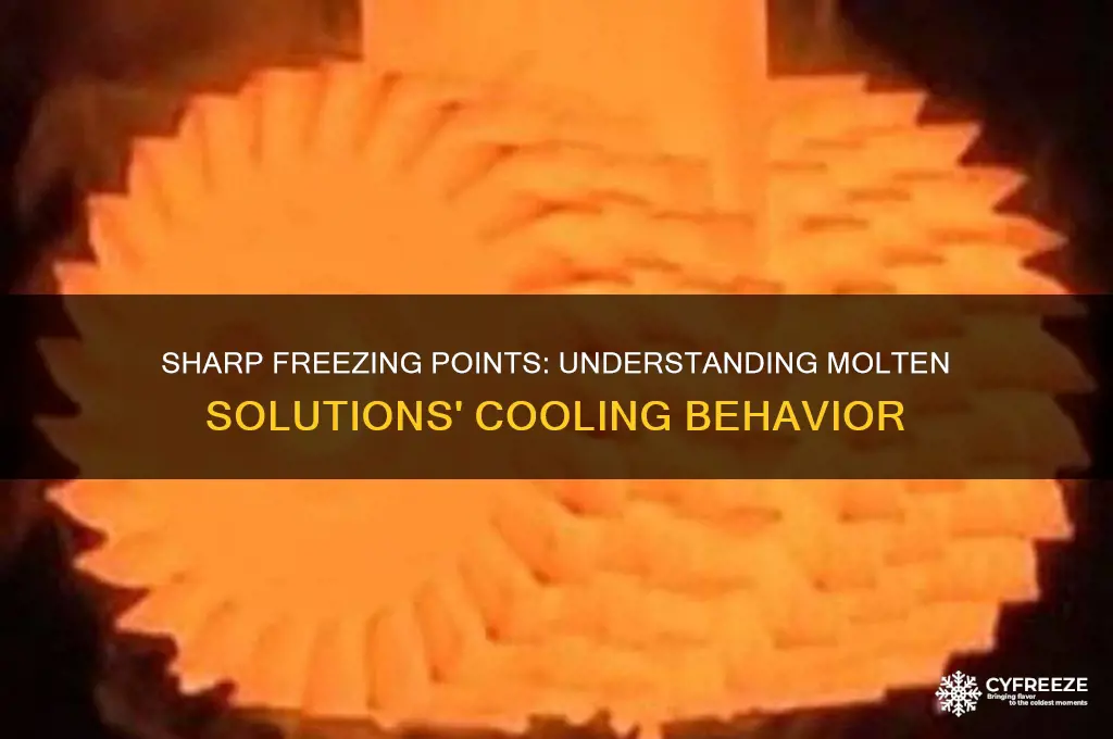 when cooling molten solutions we usually observe sharp freezing points