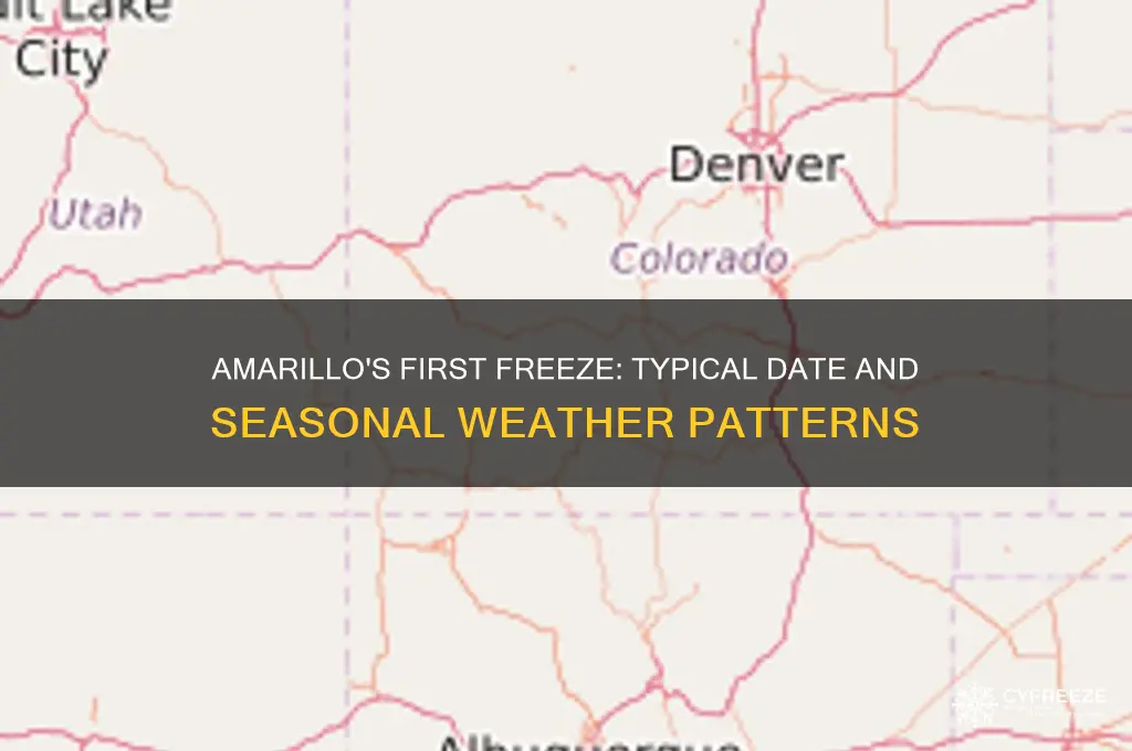when does amarillo typically get its first freeze date