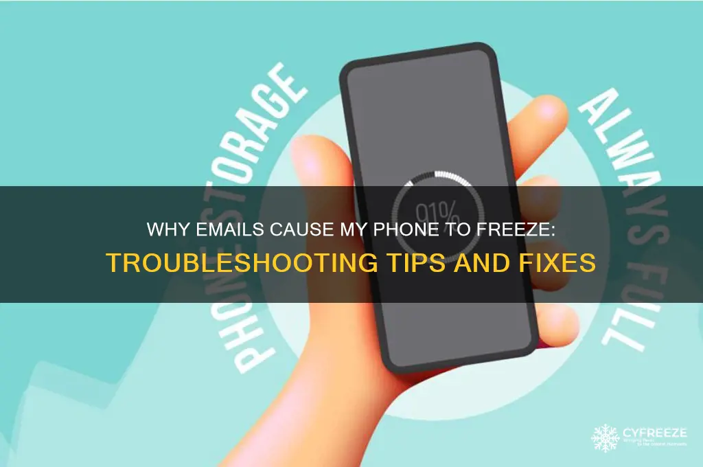 when i get emails my phone freezes