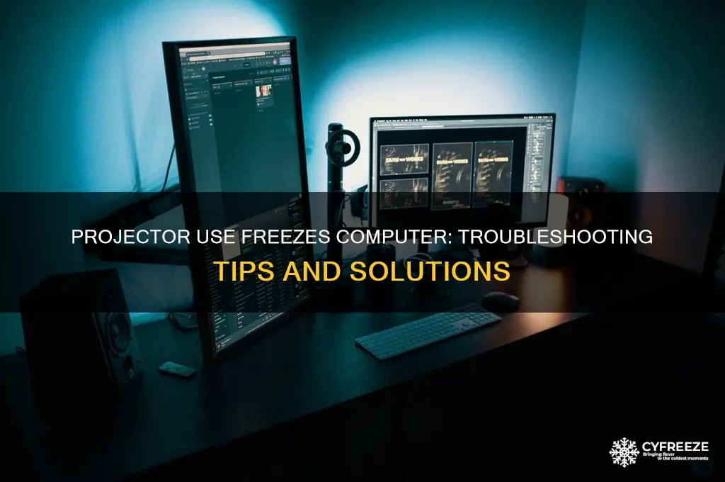 when i use my projector my computer freezes