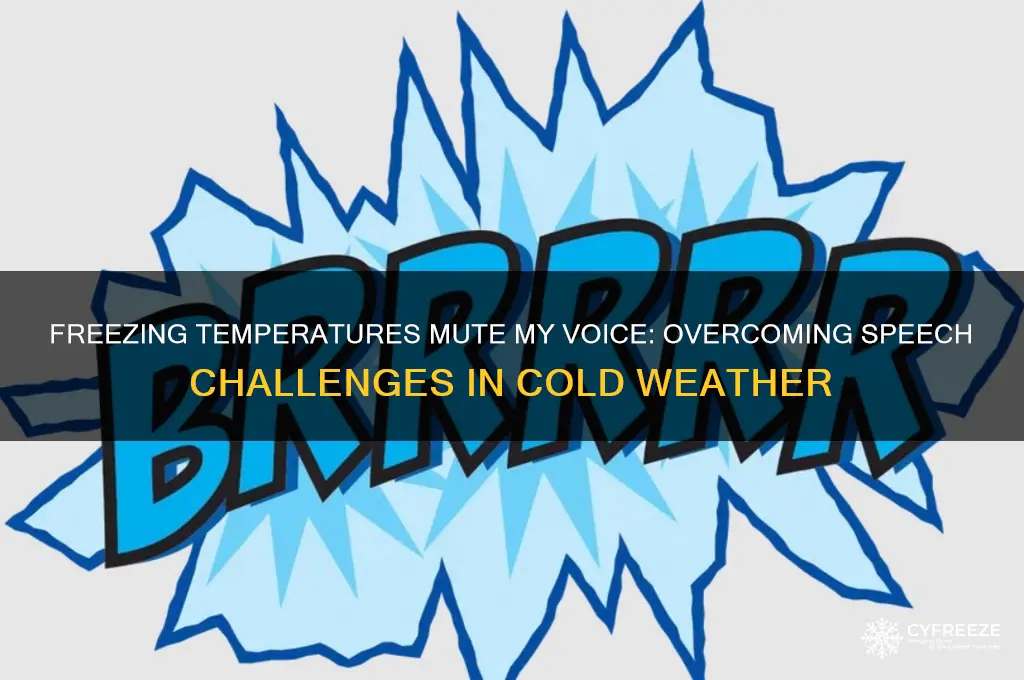 when it gets below freezing i have trouble speaking
