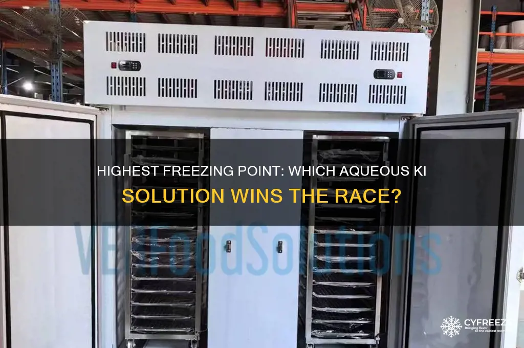 which aqueous solution of ki freezes at the highest temperature