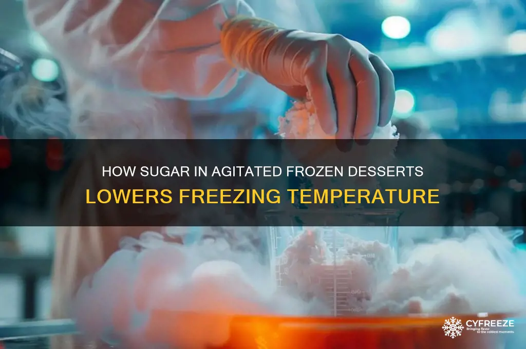 which ingredient in agitated frozen desserts lowers the freezing temperature
