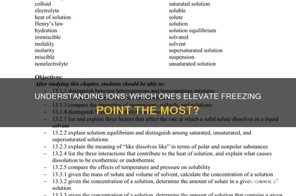 which ions have a higher freezing point