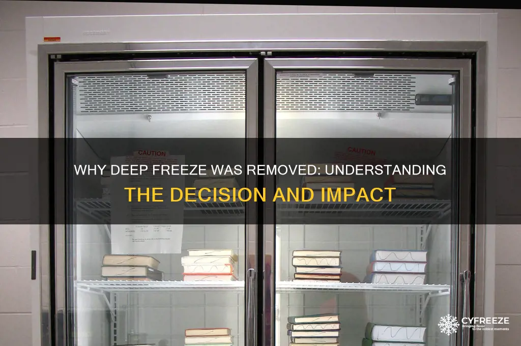 why did deep freeze get removed