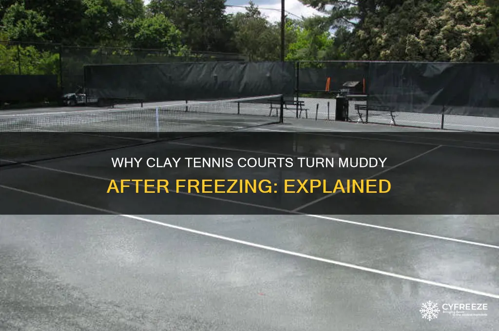 why do clay tennis courts get muddy when they freeze