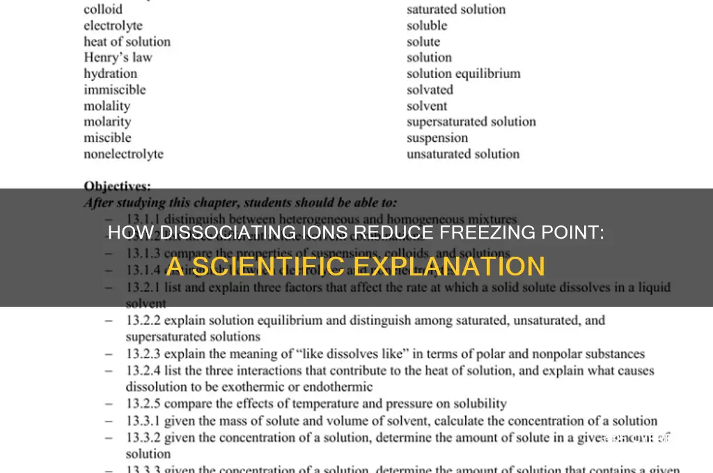 why do dissociating ions lower the freezing point