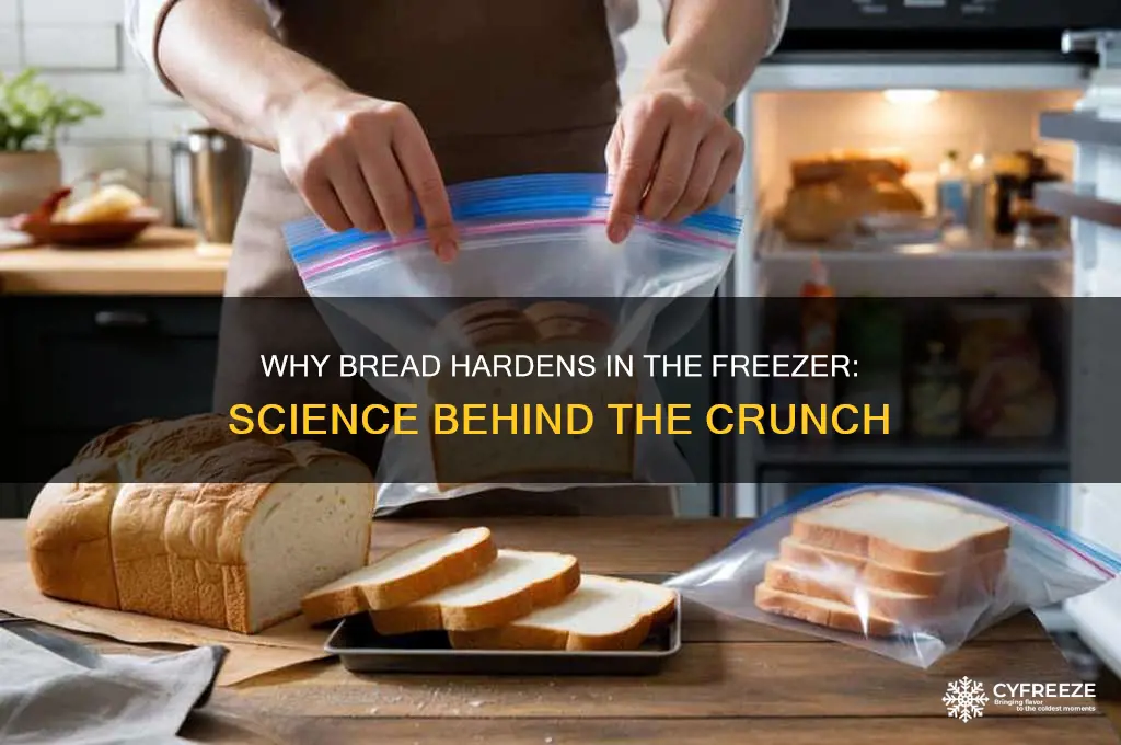 why does bread get hard in the freezer