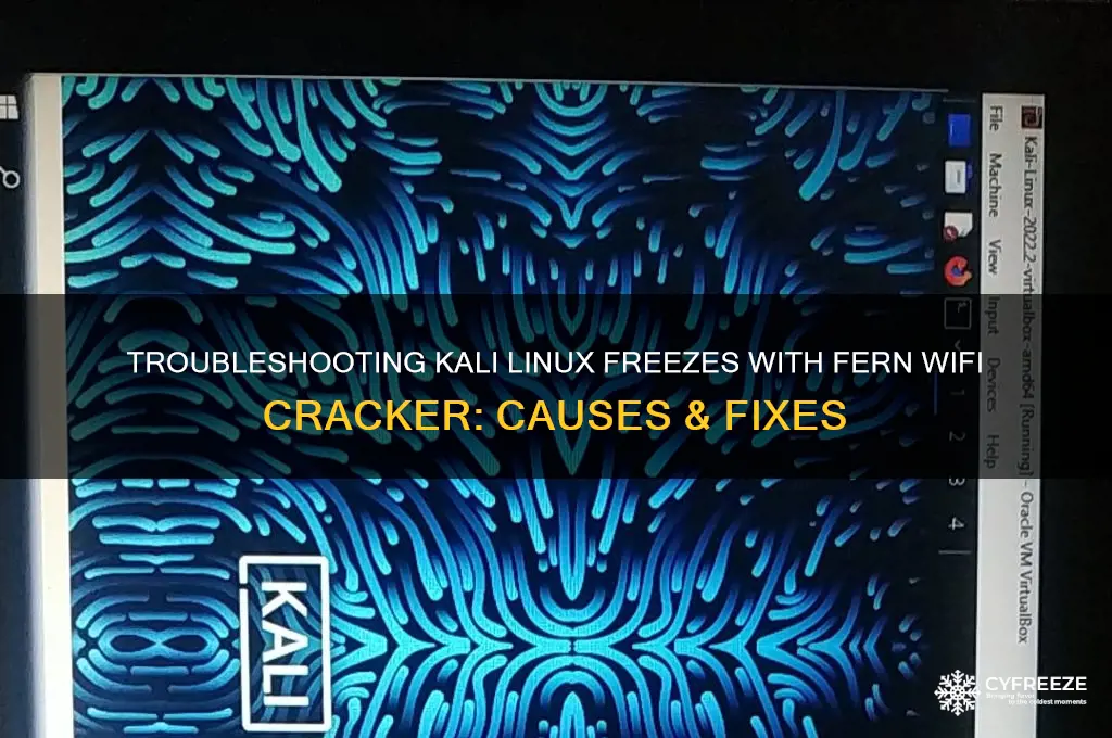 why does kali freeze when using fern wifi cracker