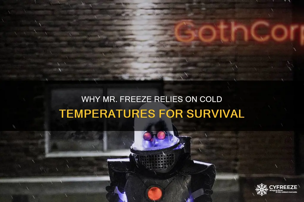 why does mr freeze need to be in cold temperatures