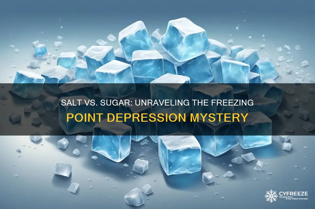 why does salt depress the freezing point more than sug