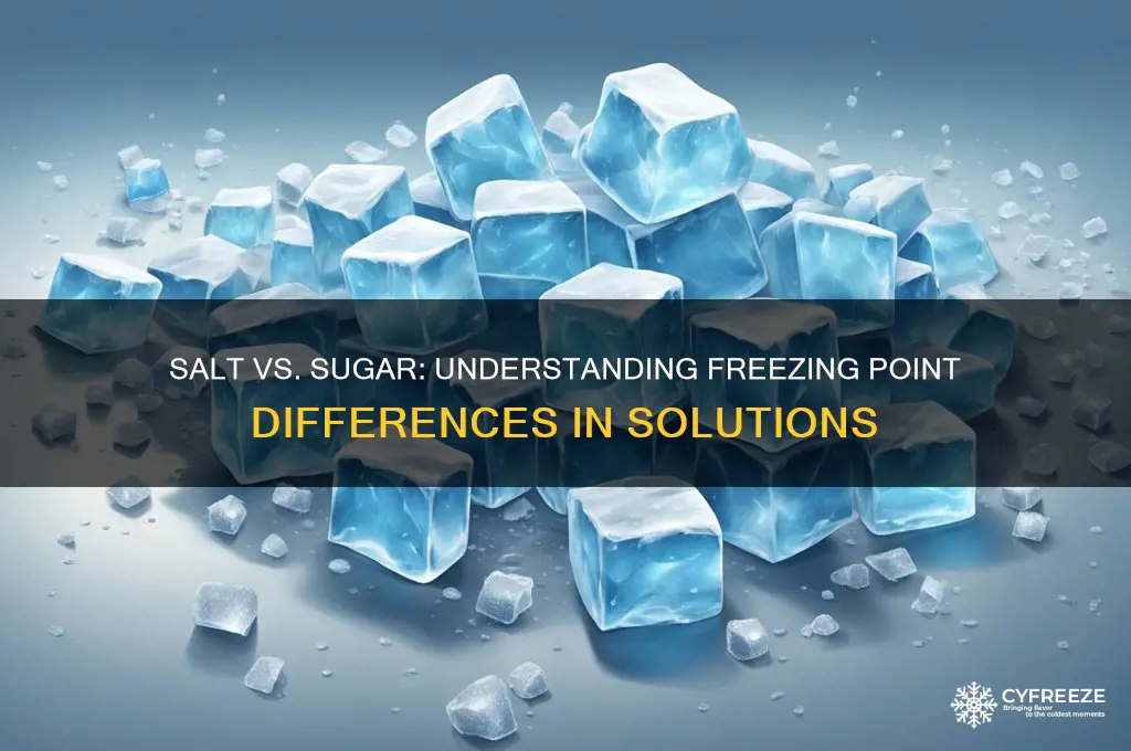 why does salt have a lower freezing point than sugar