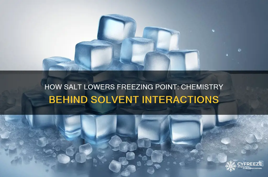 why does salt lower the freezing point of a solvent