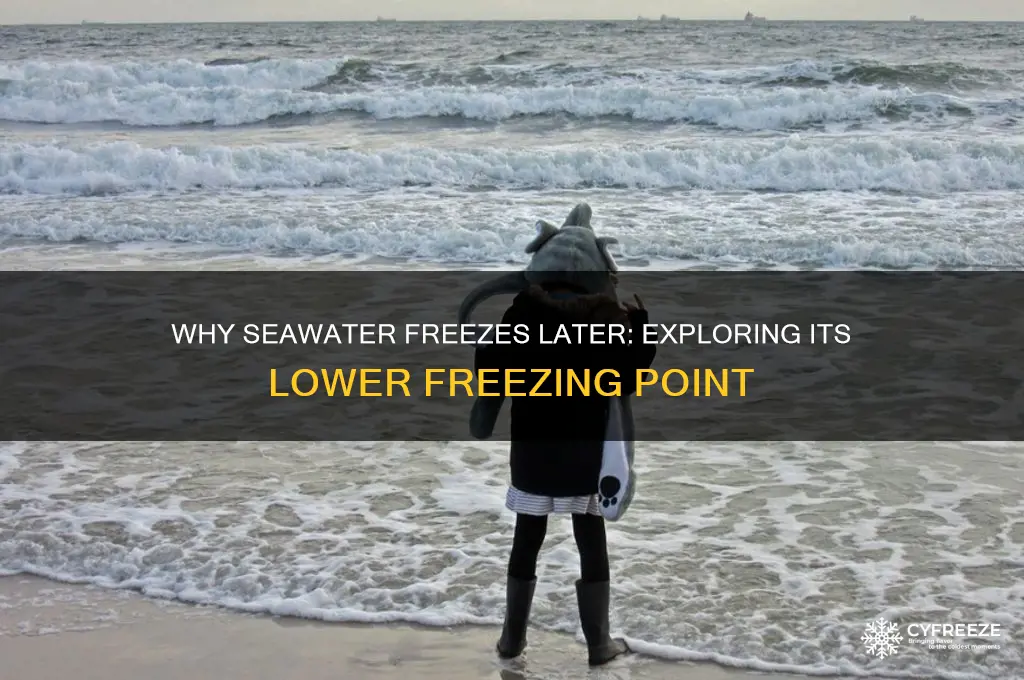 why does seawater have a lower freezing point
