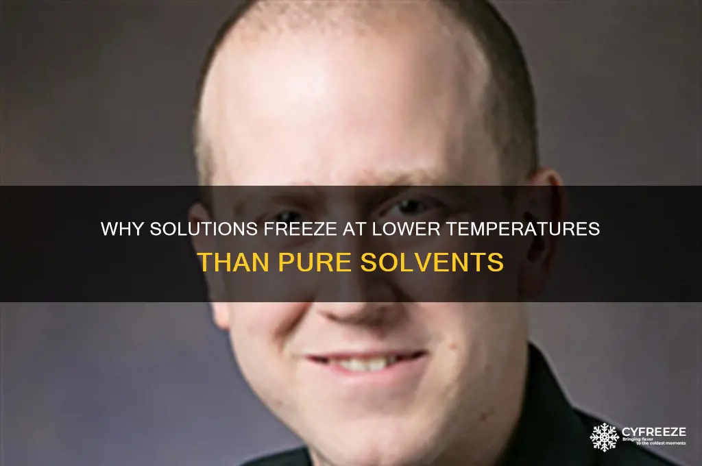 why freezing point of solution is less than solvent