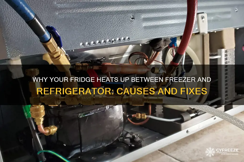 why is my refrigerator getting hot between freezer and refrigerator