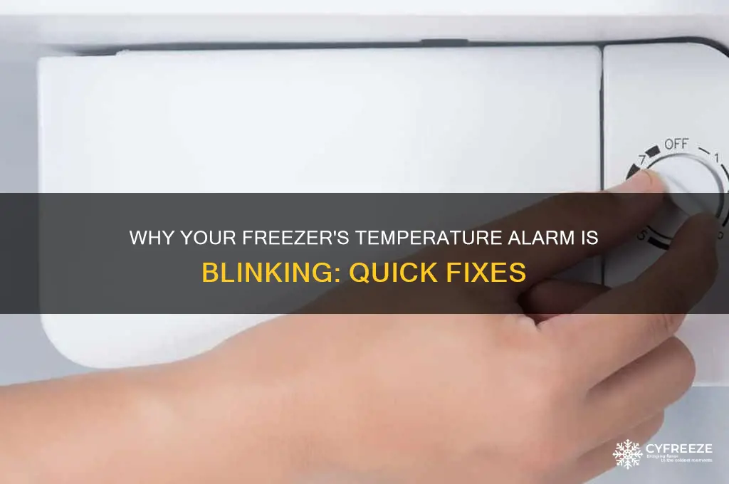 why is the temperature alarm blinking on the freezer