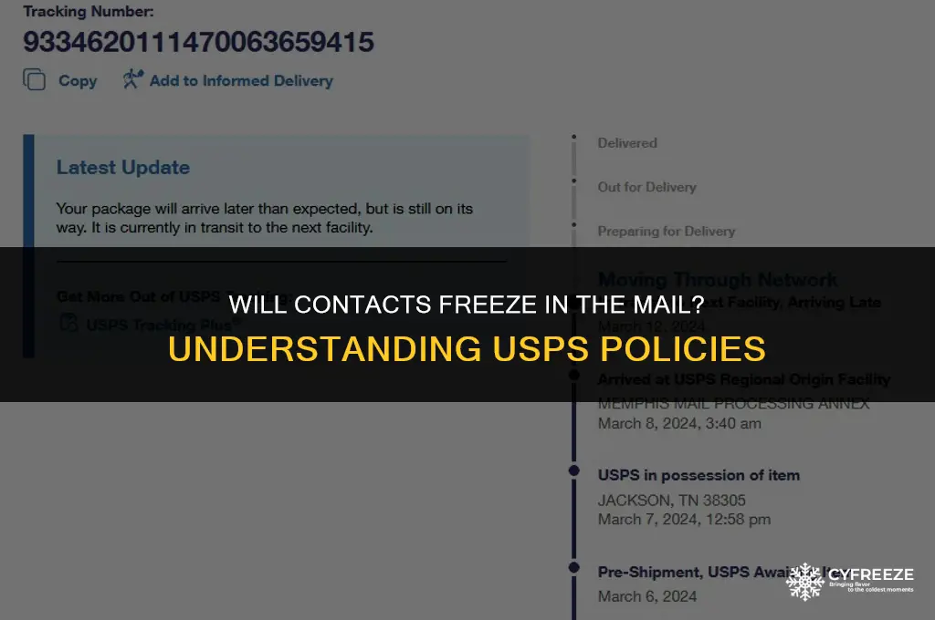 will contacts freeze in the mail