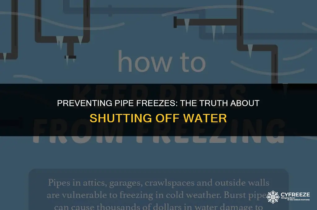 will shutting off water keep pipes from freezing
