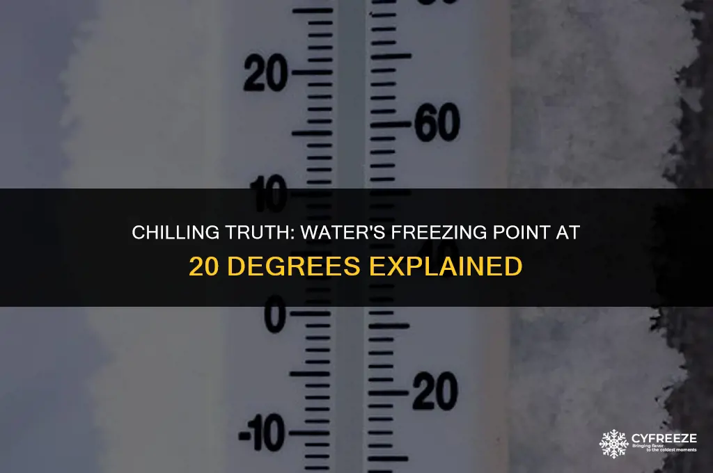 will water freeze at 20 degrees